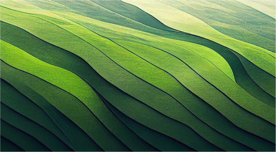 Abstract green wavy lines suggesting flow and connectivity