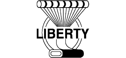 Liberty Mills logo with text and stylized parachute