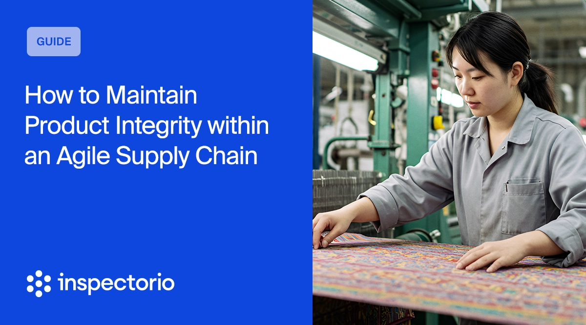 Asian woman inspecting textile quality in an agile supply chain setting.