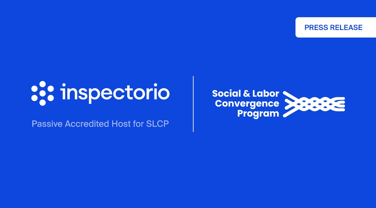 Inspectorio Passive Accredited Host for SLCP logo with Social & Labor Convergence Program logo